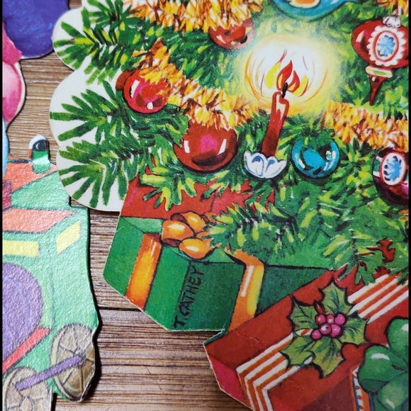 Vintage 1970s 80s Christmas cutouts window - Picture 9 of 16